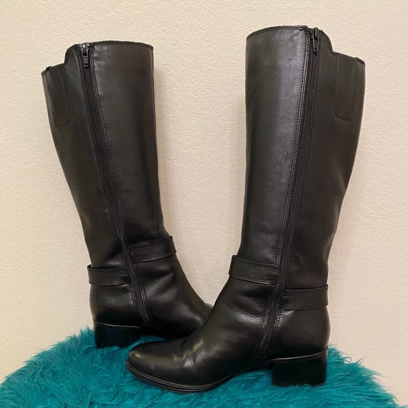 Black Leather Boots /Black Dane Black Leather Boot - Picture 3 of 8